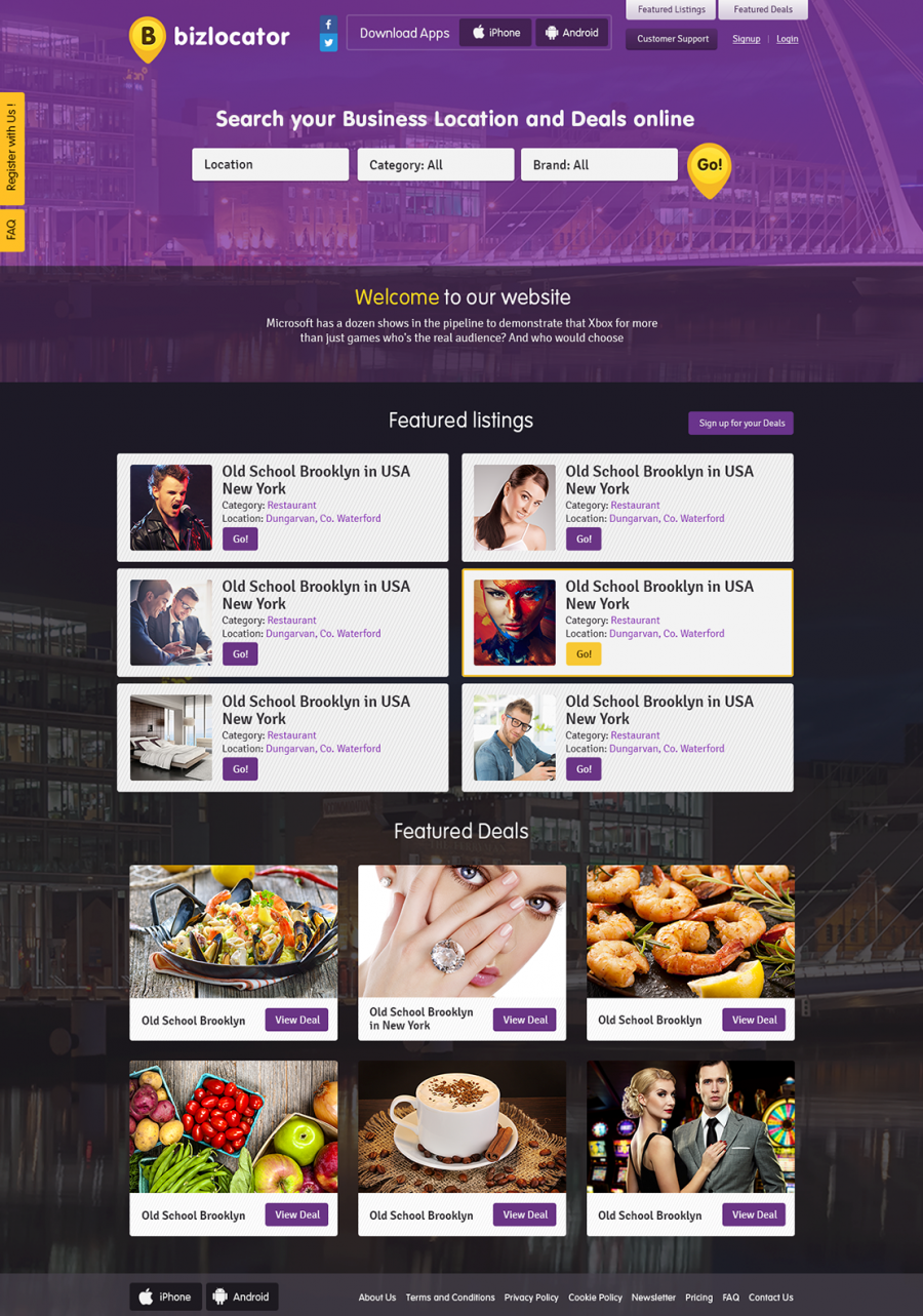 Business Directory and Daily Deals Website Design in London UK