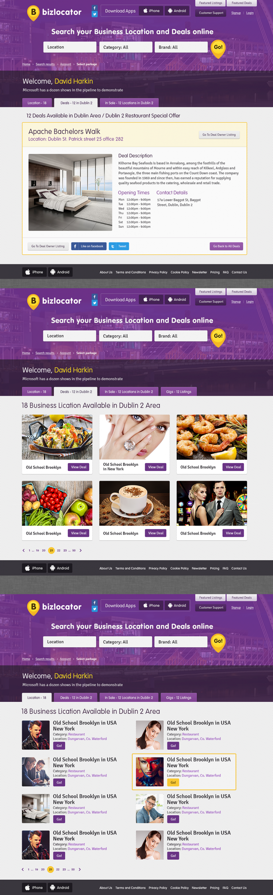 Business Directory and Daily Deals Website Design in London UK